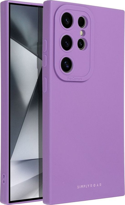 Maskë telefoni Futera Roar Luna për Samsung Galaxy S24 Plus, silikon i butë e fleksibël, me mbrojtje për kamerën, ngjyrë vjollcë