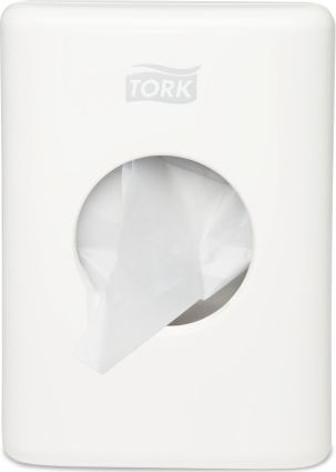 Dispenser për qese sanitare Tork, për mur, i bardhë