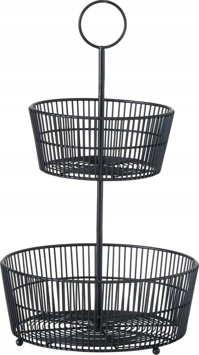 Stendë dekorative Boltze Gea, dy nivele, 44 cm, metal, e zezë