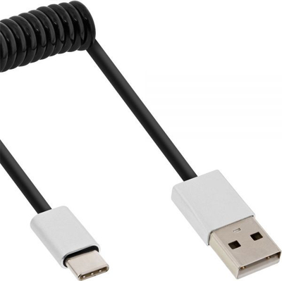 Kabllo USB InLine 35876, USB A në USB C, 0.5 m, e zezë