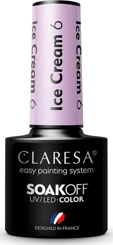 Llakk xhel për thonj Clare sa SoakOff UV LED Ice Cream Shade 6, 5 g, rozë e çelët