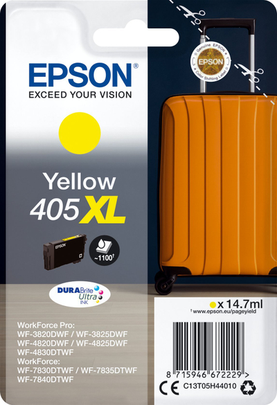 Kartutxh boj Epson 405XL, DuraBrite Ultra, 14.7ml, e verdhë