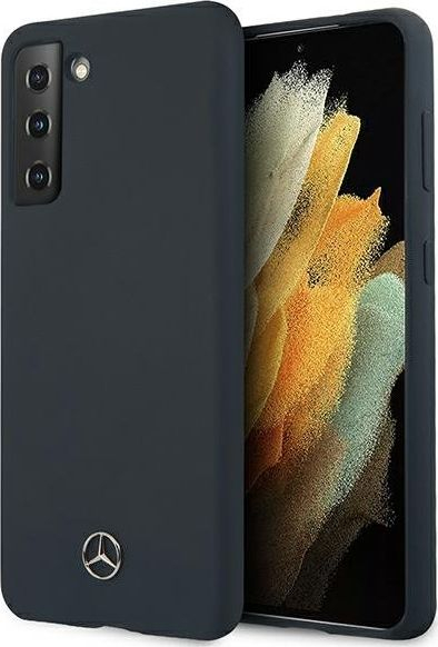 Mbulesë telefoni Mercedes për Samsung Galaxy S21, silikon, hardcase, blu e errët