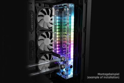 Rezervuar ftohës uji Alphacool Core Flat 240 me pompë VPP, RGB, i tejdukshëm