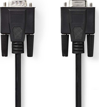 Kabllo VGA Nedis, VGA mashkull me VGA femër, 2 m, e zezë
