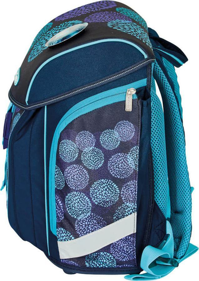 Set çantë shkolle Herlitz FiloLight Plus Flower Owl, e rehatshme, pa PVC, navy turquoise
