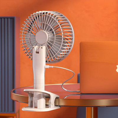 Ventilator pa tela Mozos F33 me kapëse, USB C, i bardhë