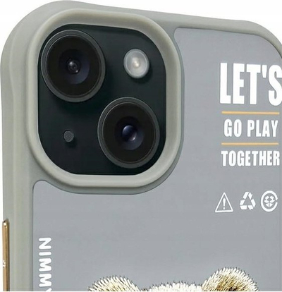 Mbulesë telefoni Philips Nimmy për iPhone 15 6.1", koleksioni Cool&amp;Cute 2.0 Bear, gri