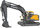 Lodër eskavator Jamara Volvo EC160E Metal, 1:16, me grab dhe çekiç prishës, e verdhë
