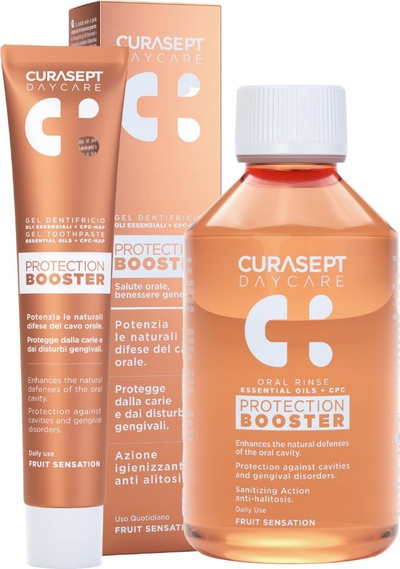 Shpëlarës goje Curasept Daycare Protection Booster Fruit Sensation, 500ml, përdorim ditor, aromë frutash