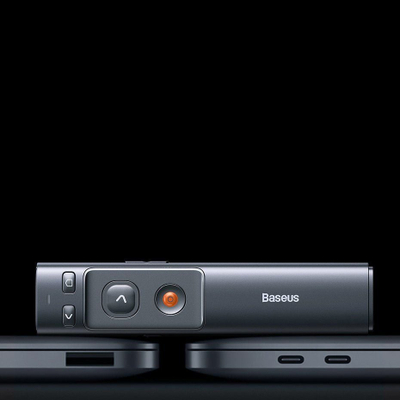 Prezantues me lazer Baseus Orange Dot, wireless, USB A C, gri