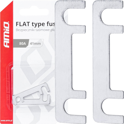 Siguresë automobilistike AMiO 03493, FLAT strip, 80A, 41mm, set 2 copë