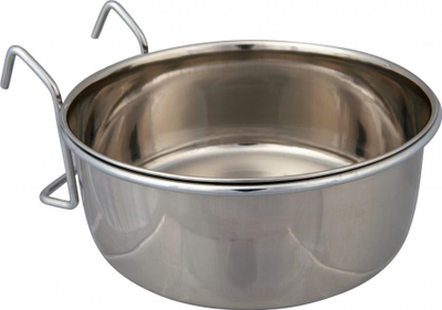 Сад за закачување за птици Trixie Metal Bowl, не'рѓосувачки челик, 900ml, сребрена