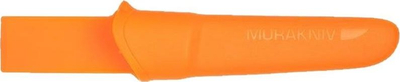 Thikë fikse Morakniv Companion Heavy Duty M-12211, çelik karbon, këllëf plastik, portokalli