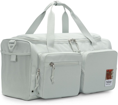 Çantë sportive Nike Utility Power Duffel Small, 31L, poliestër, gri me jeshile