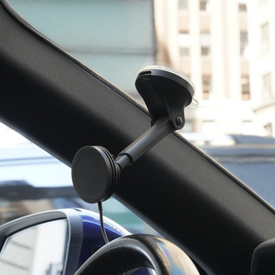 Mbajtëse telefoni për makinë IOttie Velox Mini Qi2, karikim wireless 15W, për xham dhe pult, e zezë