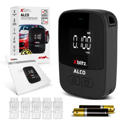 Alkooltestues Xblitz ALCO, ekran LCD, me 5 pajisje goje, i zi