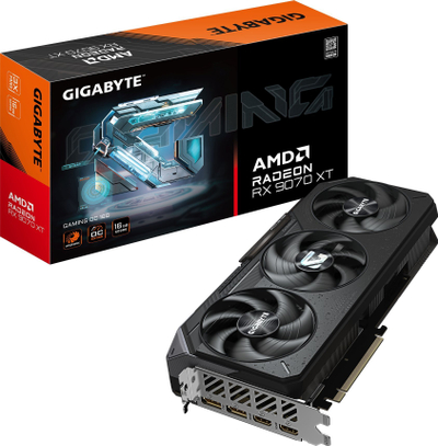 Karte grafike GIGABYTE Radeon RX 9070 XT GAMING OC, 16GB GDDR6, PCI-E 5.0, e zezë