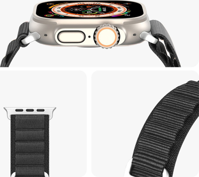 Byzylyk sportiv Dux Ducis GS Version për Apple Watch, me kopëse çeliku, i zi