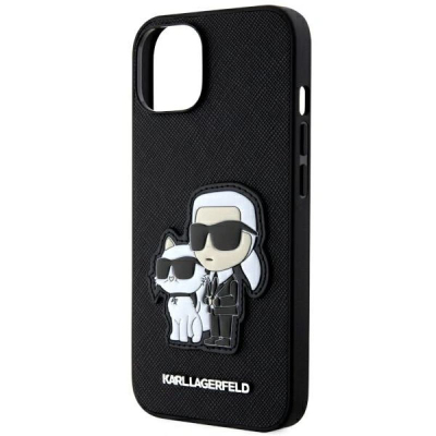 Kllëf telefoni Karl Lagerfeld NFT Saffiano për iPhone 14, lëkurë PU, i zi