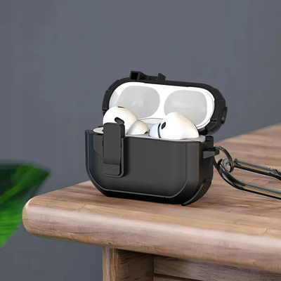 Këllëf mbrojtës Dux Ducis Pecp për AirPods 4, TPU PC, i zi