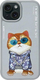 Kapak telefoni Nimmy Glasses Cool Cat, për iPhone 15 6.1", gri