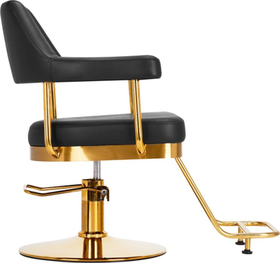 Фризерска столица Gabbiano Granda Gold Black, ергономска, црна со златна боја