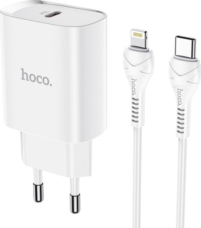 Karikues telefoni Hoco N14 PD, 20W, Type C me kabllo Lightning, i bardhë