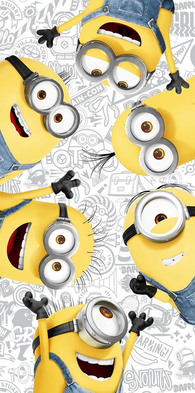 Peshqir banje Jerry Fabrics Minions Friends, set 2 copë, 70 x 140 cm, pambuk 100%
