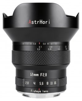 Објектив AstrHori 12mm F2.8 Fisheye, за Nikon Z, ултра широк, црн