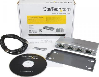 Adapter USB në RS232 StarTech 4 porta, DB9, hub serial