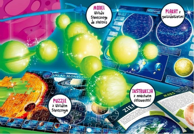 Set edukativ Lisciani I’M A GENIUS Discover the Solar System, model sistemi diellor, planete fluorescente
