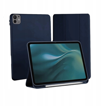 Etui tablet Etteri për iPad Pro 11" 2024, me qëndrim, mbajtës për stylus, blu e errët