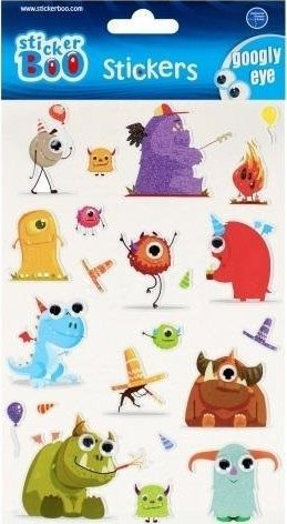 Ngjitësa dekorativë Sticker BOO Monsters 2, set me 23 copë, me shkëlqim, shumëngjyrësh