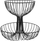 Stendë frutash Tiered Basket Fruit Stand 3401, me 2 nivele, metal, e zezë