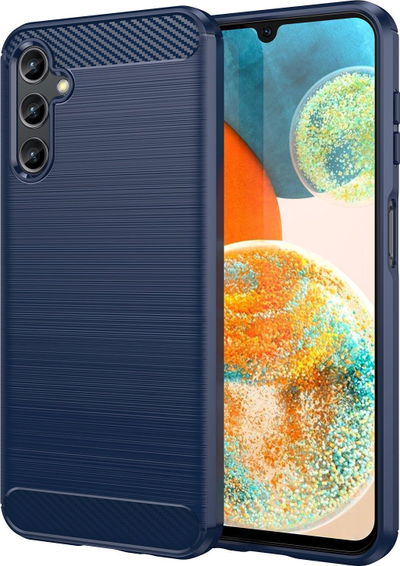 Kapak telefoni Carbon për Samsung Galaxy A14 5G, TPU, antirrëshqitës, blu e errët