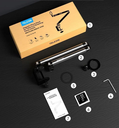 Mbajtëse magnetike për telefon TELESIN për tavolinë, për iPhone MagSafe dhe Android, gri