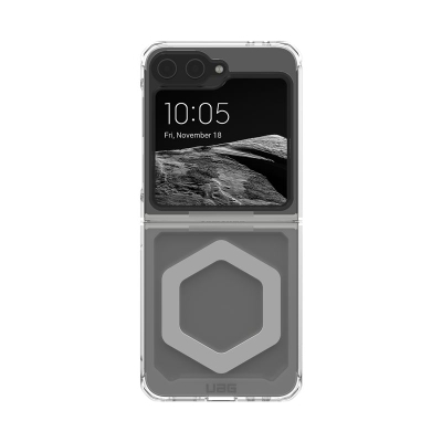Këllëf telefoni UAG Plyo Pro për Samsung Galaxy Z Flip6, i tejdukshëm, me magnet, ngjyrë argjendtë