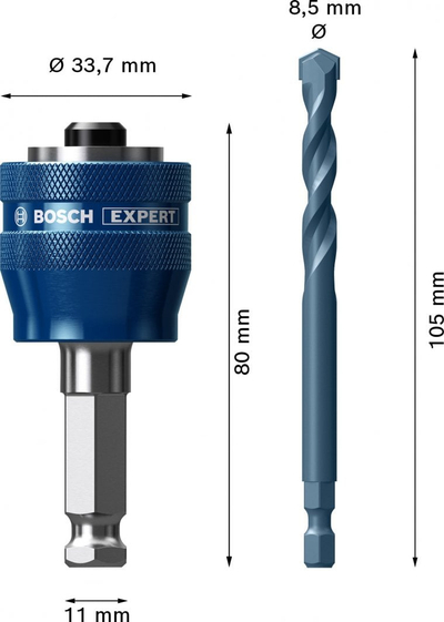 Adapter për gërshërë rrethore Bosch EXPERT Power Change Plus, 11 mm