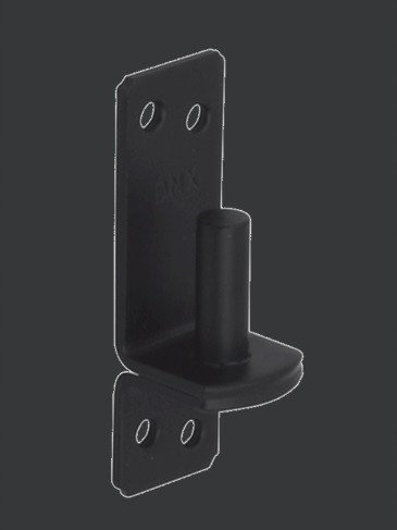 Mbajtëse menteshe për portë Bratek Gate Pin Hinge Bracket Ø16, 25x130mm, e zezë