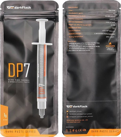 Pastë termike Darkflash DP7, 1 g, për proçesorë, gri
