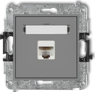 Prizë kompjuterike Karlik MINI, 1xRJ45 Cat 5e, gri mat