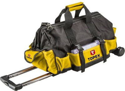 Çantë veglash Topex Trizeratop me rrota, 31.5 x 18 x 59 cm, verdhë e zezë