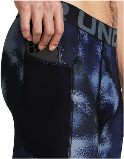 Компресивни машки легинси Under Armour HeatGear Armour Print, спортски перформанси, со принт, темно сини