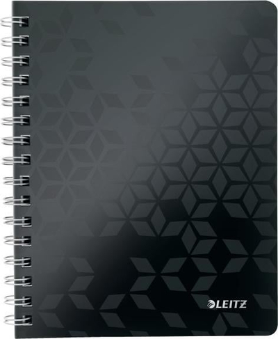 Bllok me spirale Leitz WOW A5, 80 fletë, me katrorë, i zi