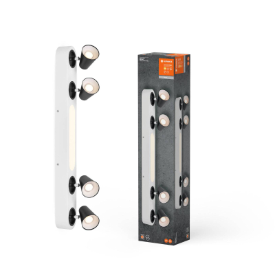 Lampë tavani Rabalux Neptune, LED, 4 spote, dritë e bardhë e ngrohtë, e argjendtë