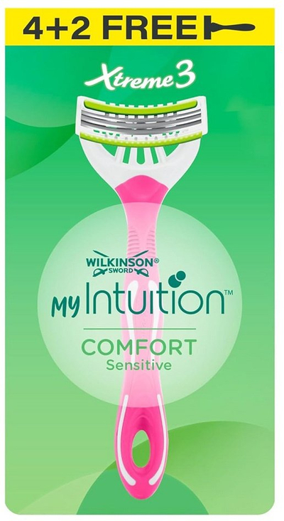 Brisqe dore Wilkinson Sword Xtreme 3 Comfort Sensitive, 3 tehe, për lëkurë të ndjeshme, rozë, 6 copë