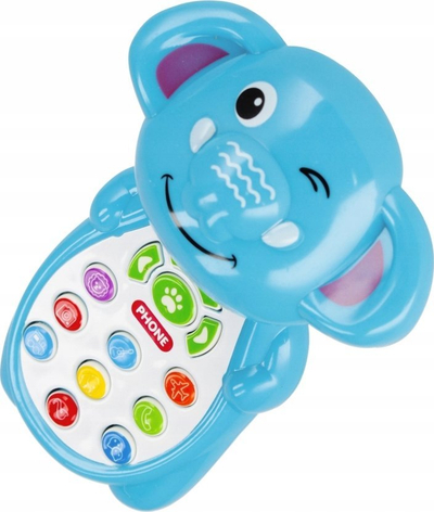 Lodër muzikore telefoni BAM BAM Elephant 481806, për fëmijë 18 muaj+, blu