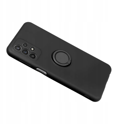 Маска за телефон OEM за Samsung Galaxy S25 Edge, со силиконски прстен, црна