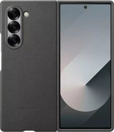 Kopertinë Samsung Faux Leather Kindsuit për Galaxy Z Fold6, ultra e hollë, gri